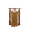 Brown Fabric Handmade Intricately Weaved Macrame Wall Decor with Beaded Fringe Tassels 27" x 1" x 49"